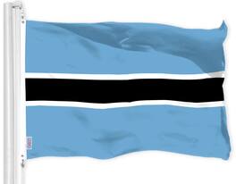 G128 - Botswana Flag 3x5 Ft 150D Polyester Indoor/Outdoor - Light Blue, Black, White