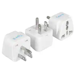 Ceptics - Europe to US plug adapter, Type B USA Plug adapter compatible with plugs from Europe, India, and other countries - White