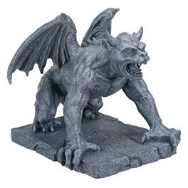 Pacific Trading - Medieval Horned Gargoyle Connall Figurine Statue Collectible Figure 5.5 inch - Gray