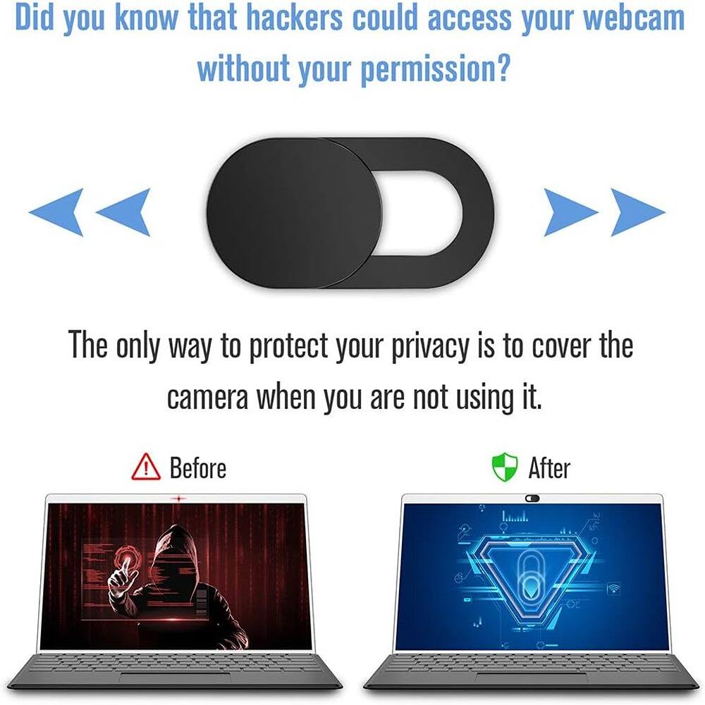 Did you know that hackers could access your webcam without your permission?

The only way to protect your privacy is to cover the camera when you are not using it.

Before

After