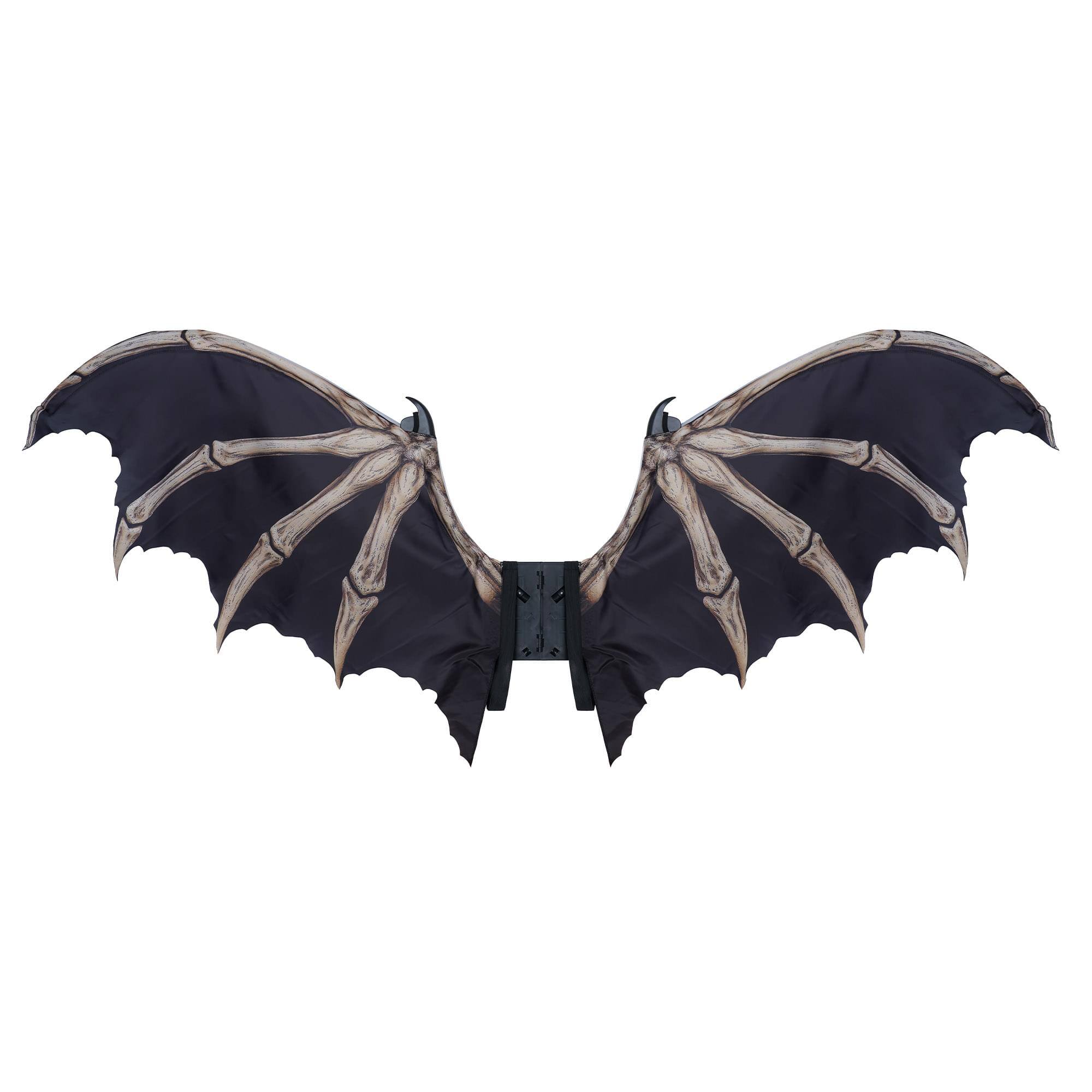 Alt View 1. California Costumes - Skeleton Bone Costume Wings | One Size Fits Most - White.