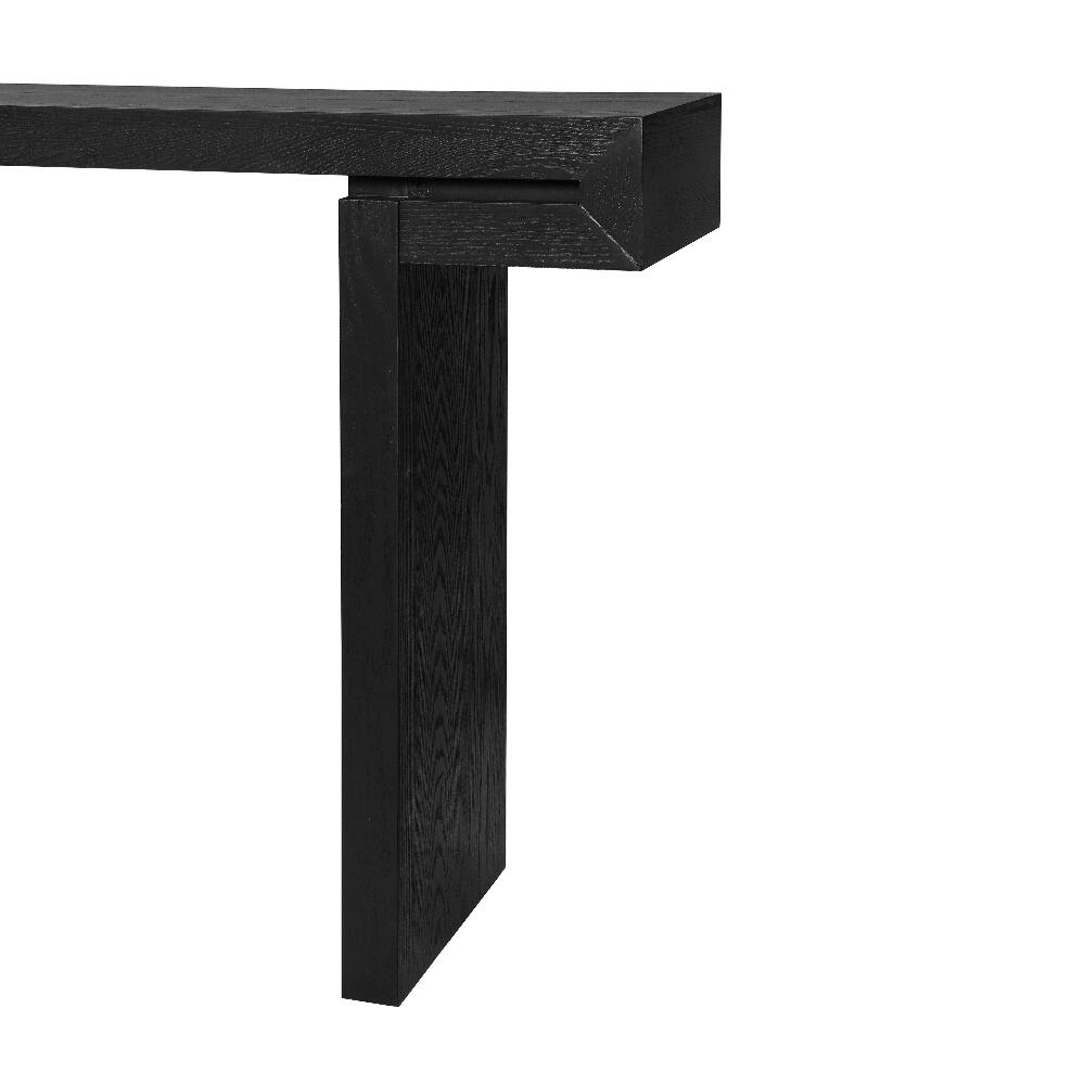 Alt View 8. Loheer - Loheer 60 Inch Rustic Farmhouse Console Table Black Distressed Wood Entryway Sofa Side Table for Living Room Hallway - Black.