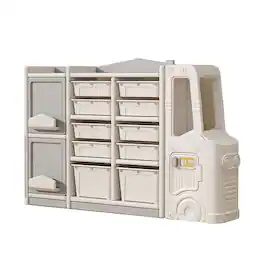 GOODSILO - Kids Toy Storage Organizer - Multi-Bin Cabinet for Playroom, Bedroom, & Nursery Organization - Gray
