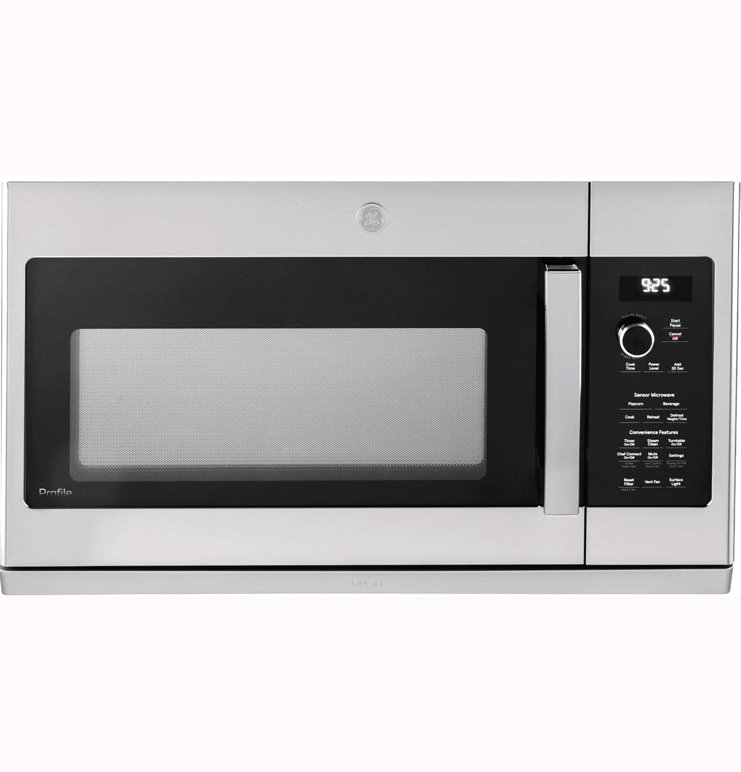 GE Profile - 2.2 Cu. Ft. Over-the-Range Microwave with Sensor Cooking and Extendable Slide-Out Vent - Stainless Steel - Front_Zoom