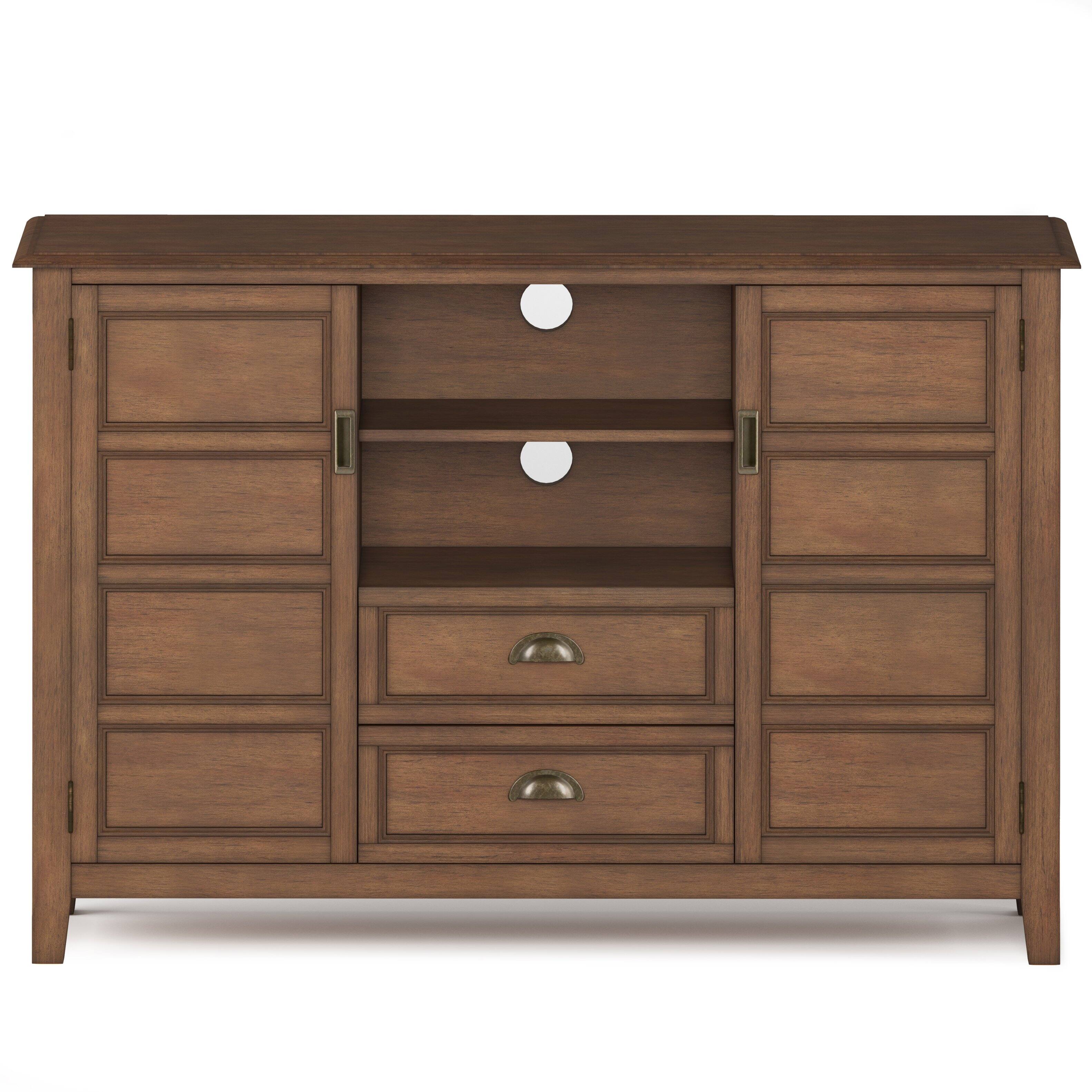 Alt View 3. Simpli Home - Burlington SOLID WOOD 54 inch Wide Transitional TV Media Stand in Rustic Natural Aged Brown For TVs up to 60 inches - Rustic Natural Aged Brown.