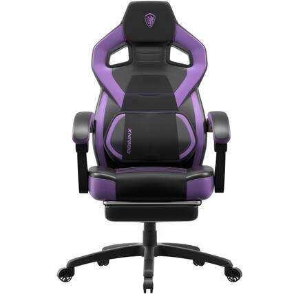 Front. Dowinx - Wide Back Gaming Chair with Footrest for Adults, Office Chair Big and Tall with Breathable Pocket Spring Cushion - Purple.