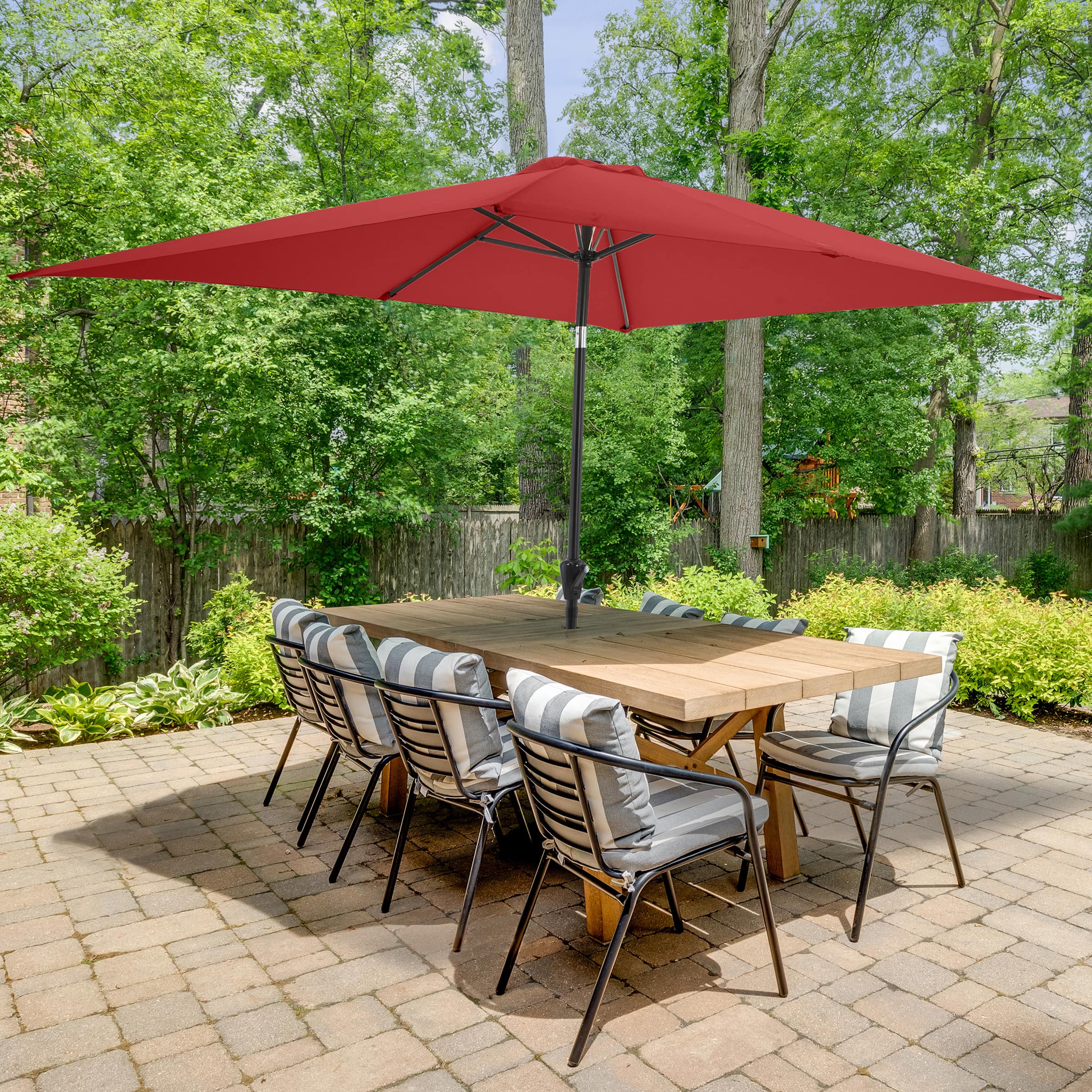 Pure Garden 10-ft Rectangular Patio Umbrella Red 50-lg1274 - Best Buy