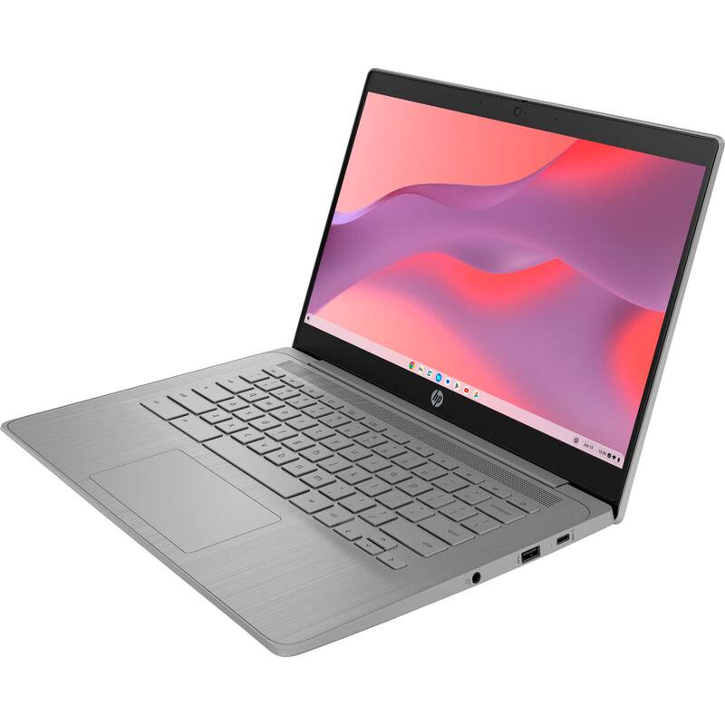 Alt View 8. HP - 14" Chromebook - Intel Celeron N4500 2021 - 4GB Memory - 32GB eMMC - Modern Grey.