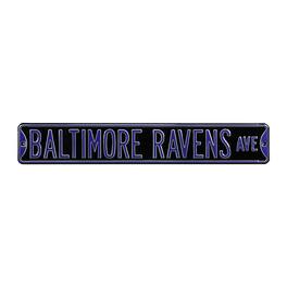 Authentic Street Signs - Baltimore Ravens 6" x 36" Steel Street Sign - Black