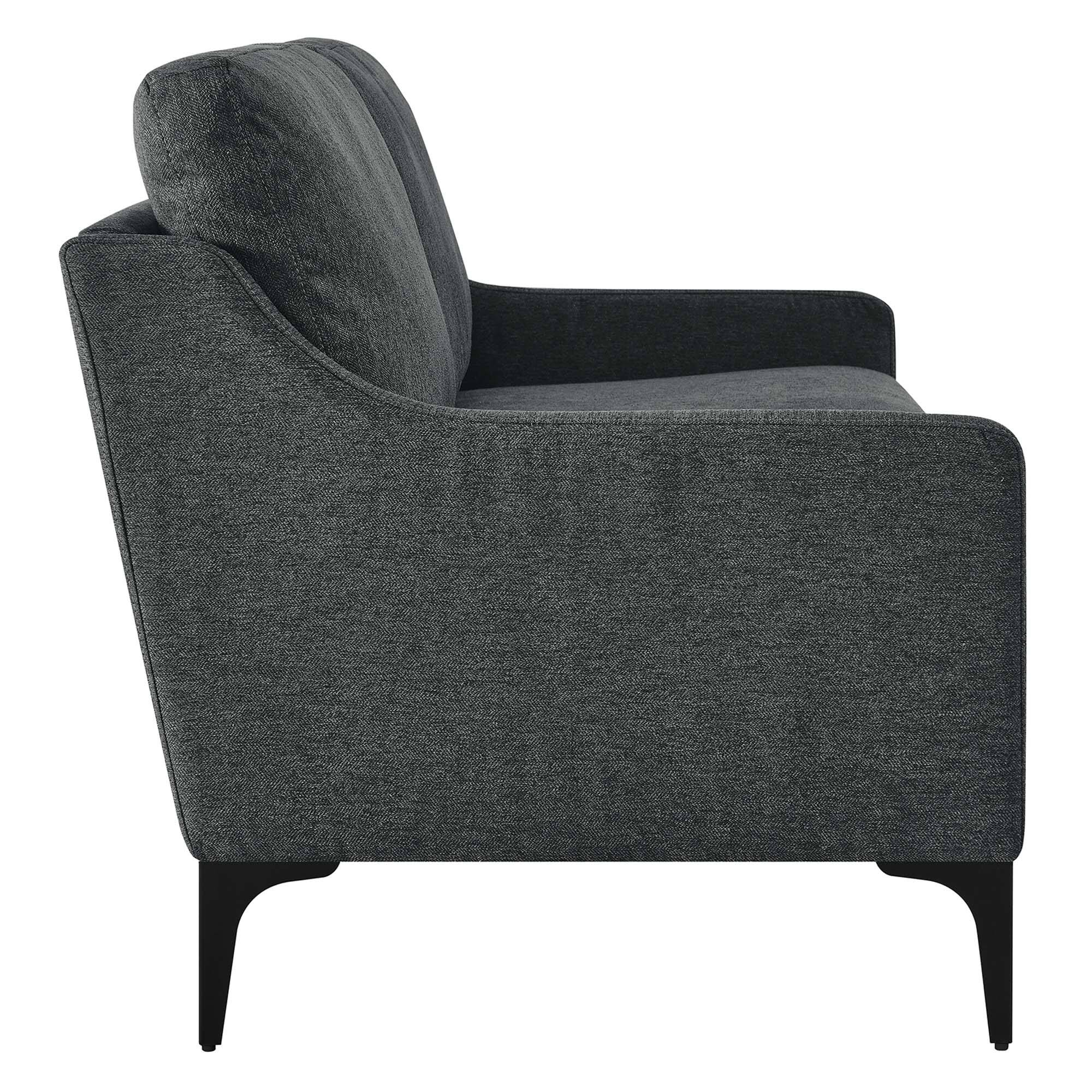 Alt View 1. Modway - Corland Upholstered Fabric Loveseat by Modway - Charcoal.
