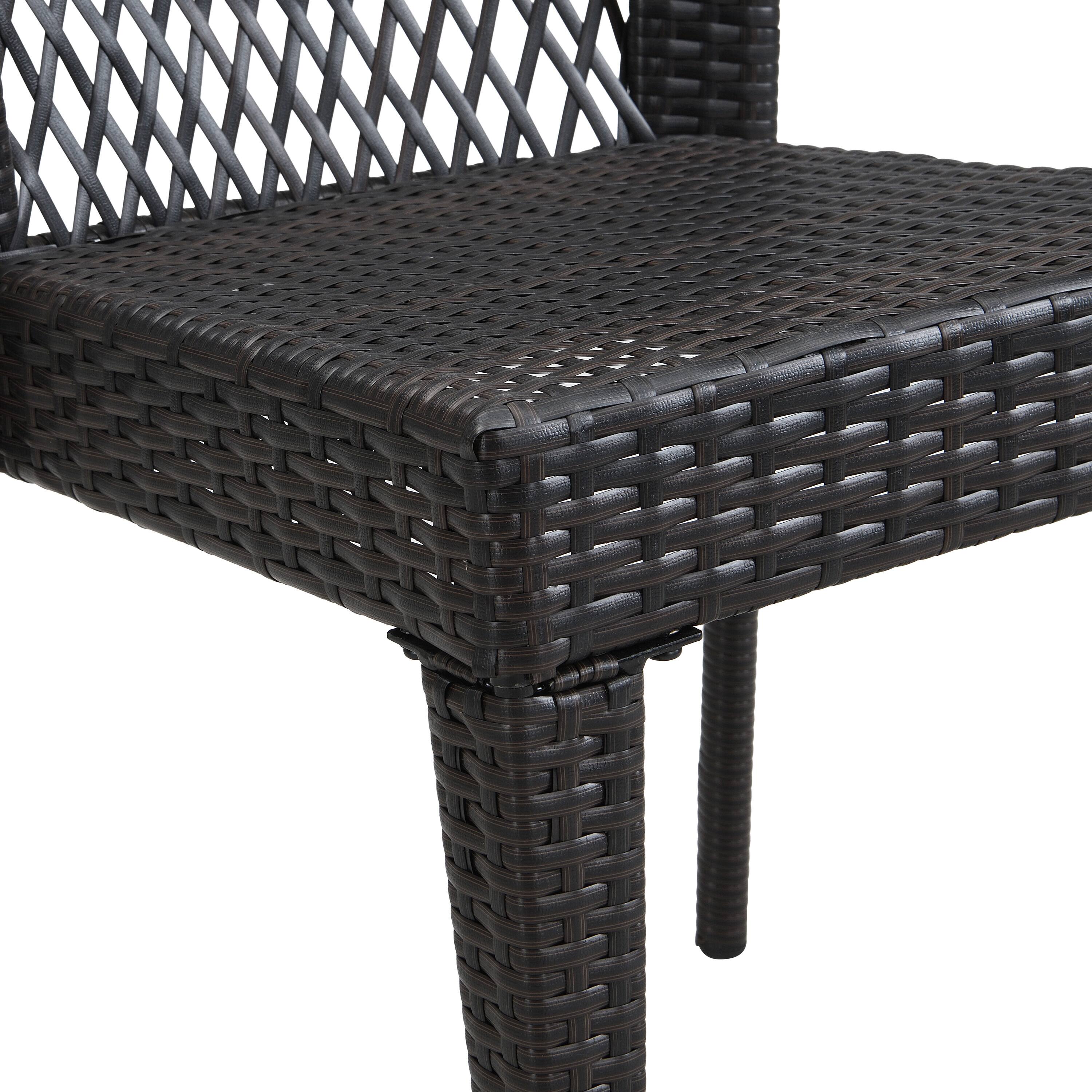 Alt View 5. Mondawe - Set of 2 Outdoor PE Rattan Stackable Dining Chairs - Brown.