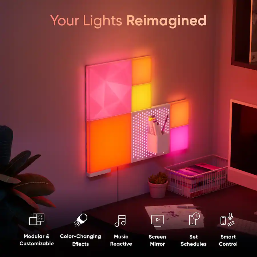 Nanoleaf Blocks Small Squares Add On Smart LED Wall Light Panels (4pk ...