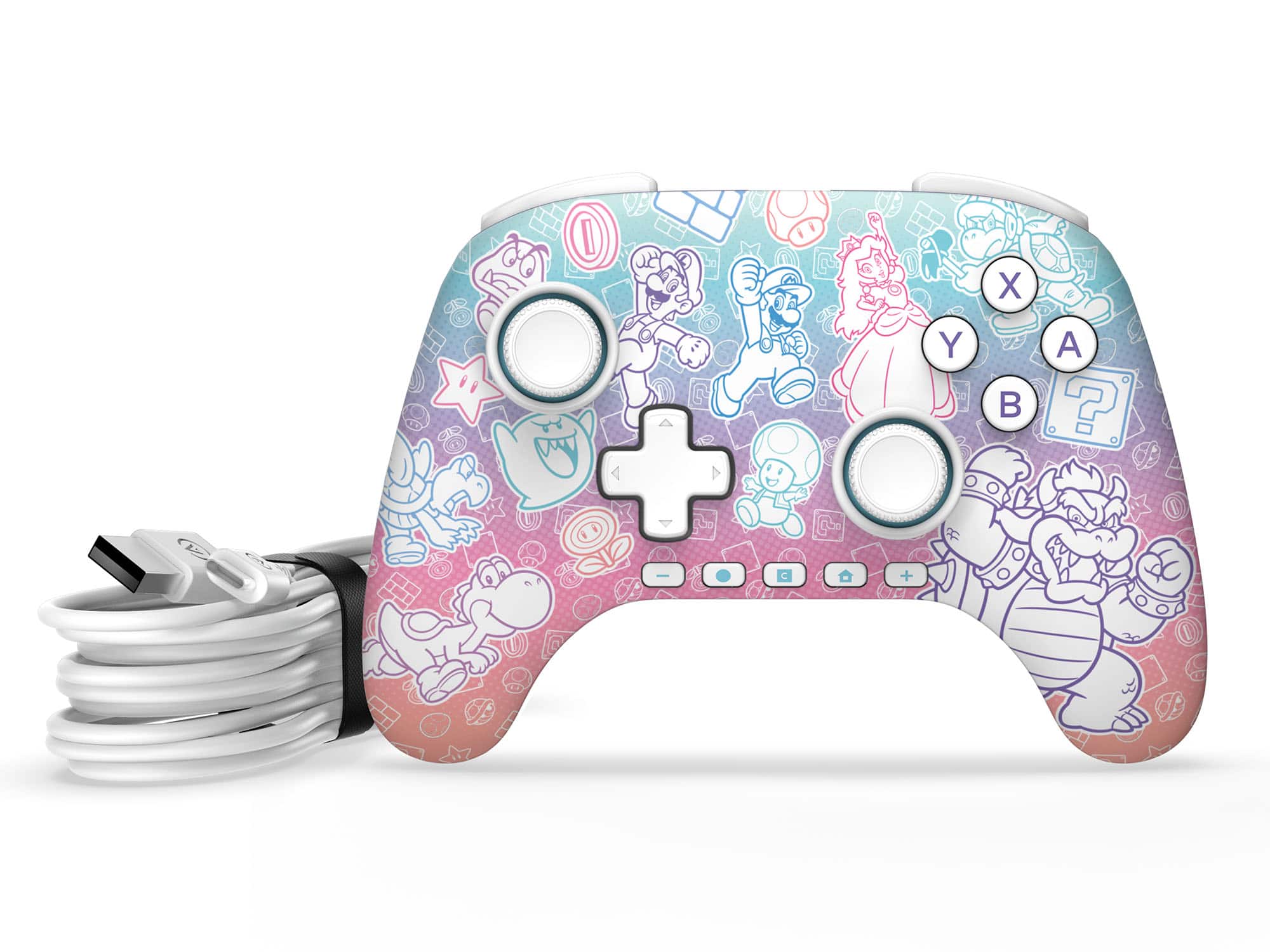 Alt View 21. PowerA - PowerA Advantage Wired Controller for Nintendo Switch 2- Mushroom Kingdom - Mushroom Kingdom.