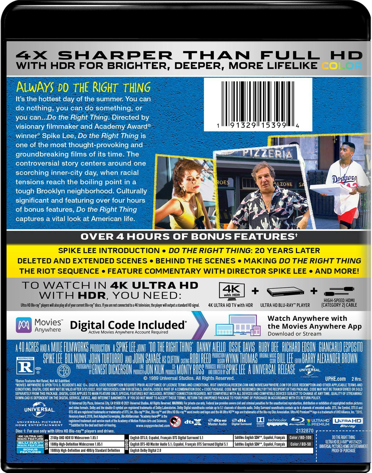 Back. Do The Right Thing (4K UHD + Blu-ray) [UHD].