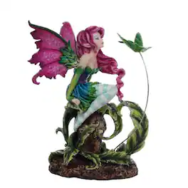 Pacific Trading - Beautiful Flirting Fairy with Hummingbird Collectible Decorative Statue Figurine 6.5 inch