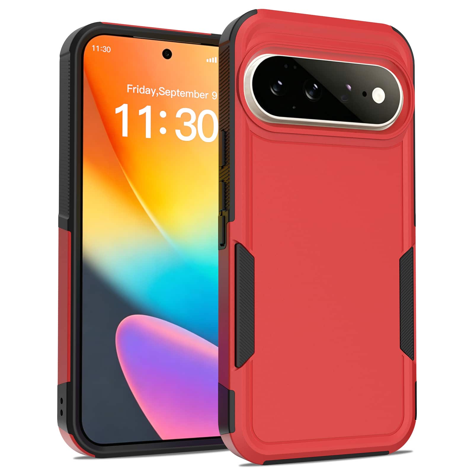 UUCOVER - Shockproof Case for Google Pixel 11 Pro Hybrid Dual Layer TPU + PC Protective Anti-Slip Rugged Back Cover - Red price history on PriceWatchPro