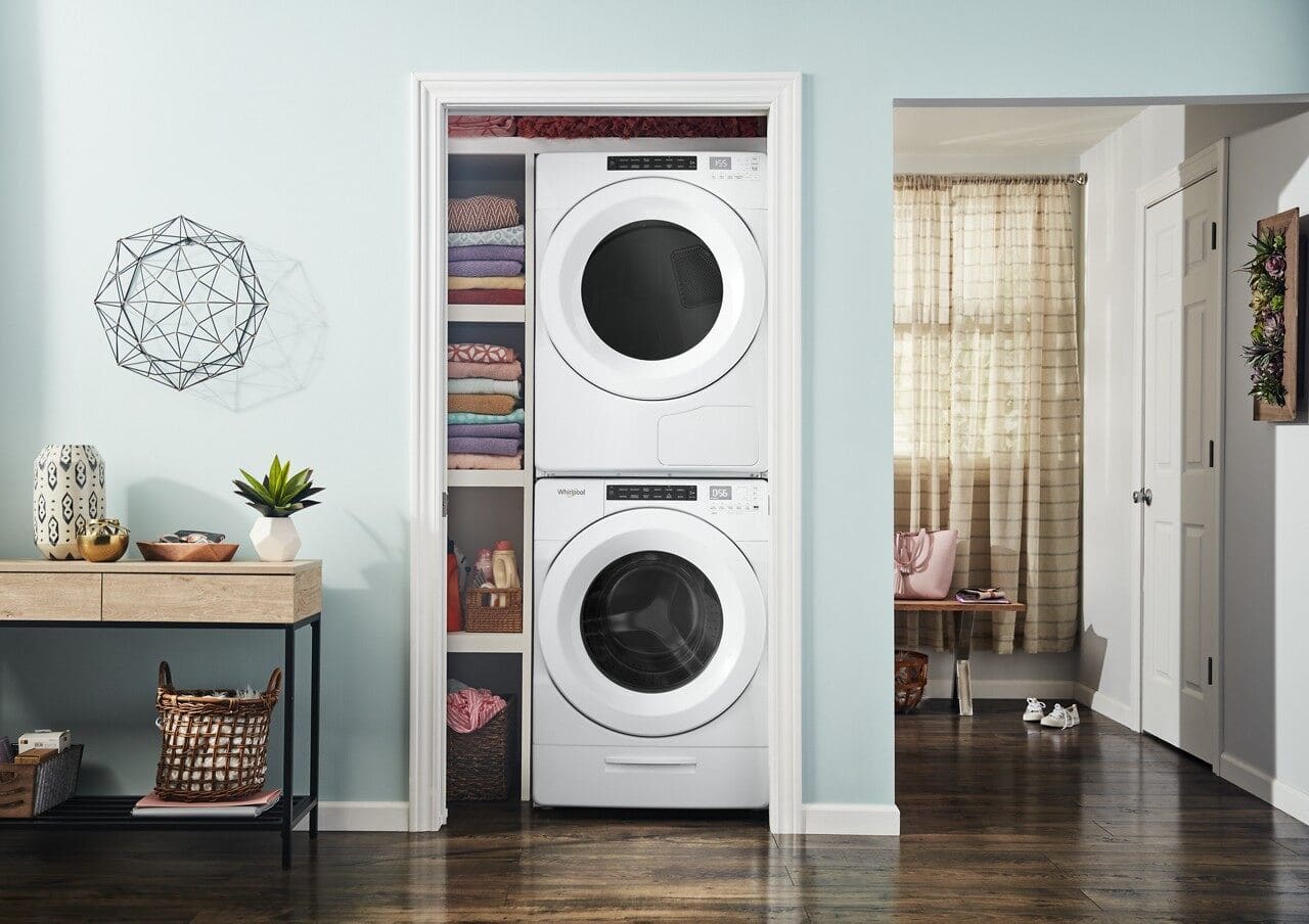Alt View 24. Whirlpool - 4.5 Cu. Ft. High Efficiency Stackable Front Load Washer with Steam and Load & Go Dispenser - White.