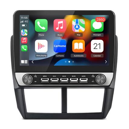 11:55 4G 2860
A Phone Music Map Massages CarHome 21
Now playing CarHome Audiobooks Calendar
VOL MENU NAVI BACK BAND MODE 14 TUN MC . AST