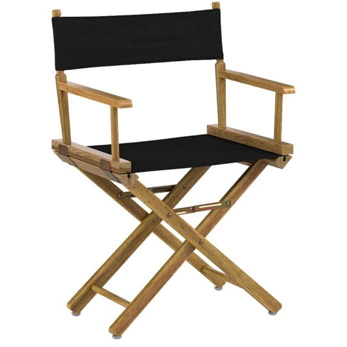 Front. Hivvago - Solid Wood Frame Indoor/Outdoor Patio Dining Directors Chair with Black Seat - Black.