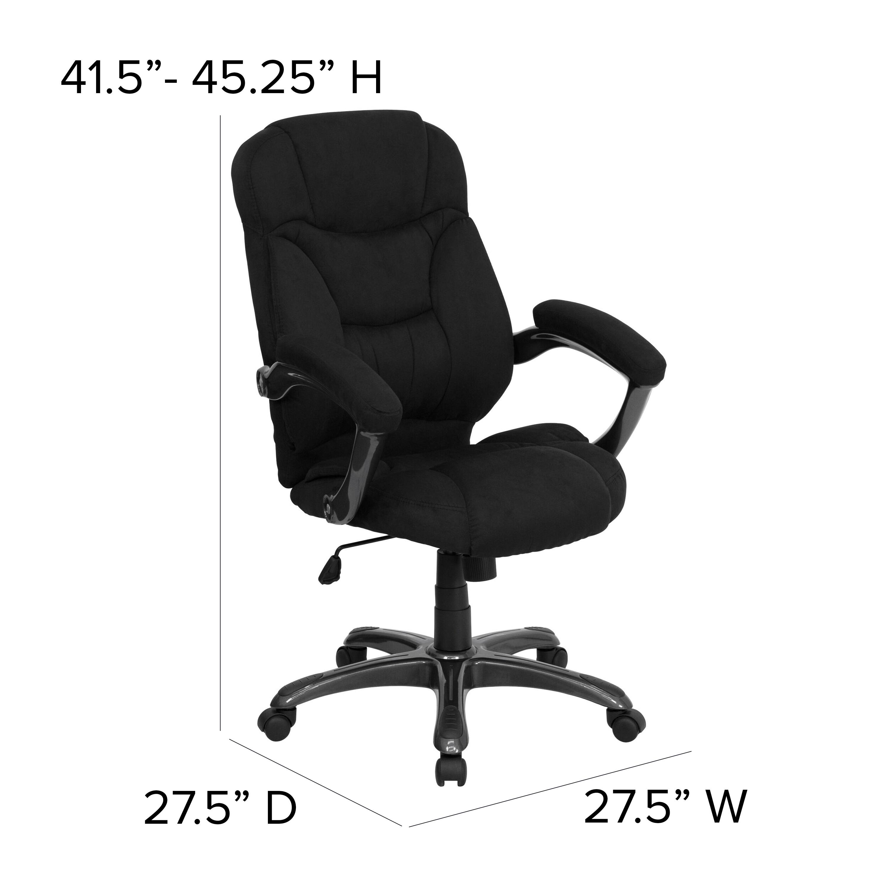 41.5" - 45.25" H  
27.5" D  
27.5" W