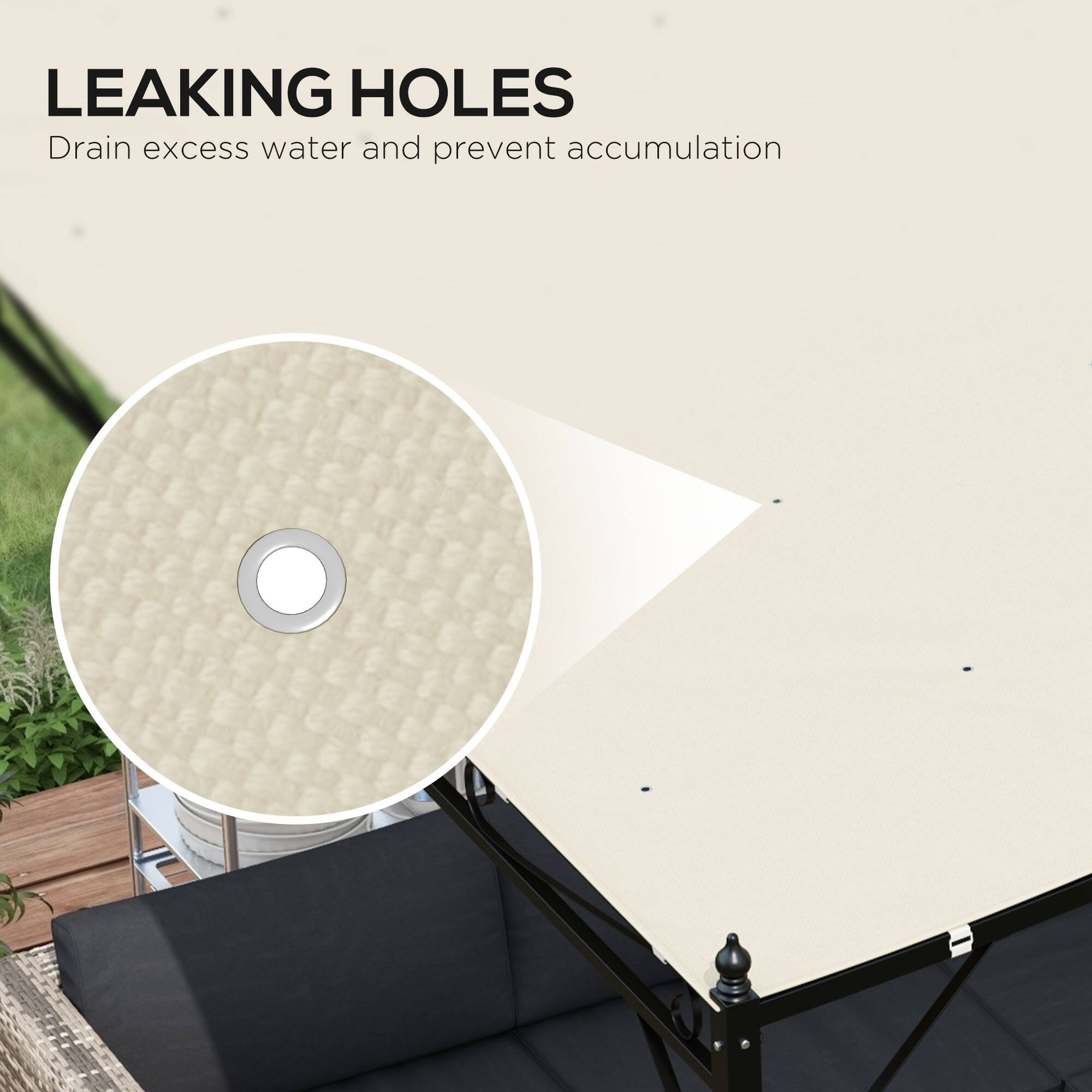 LEAKING HOLES
Drain excess water and prevent accumulation