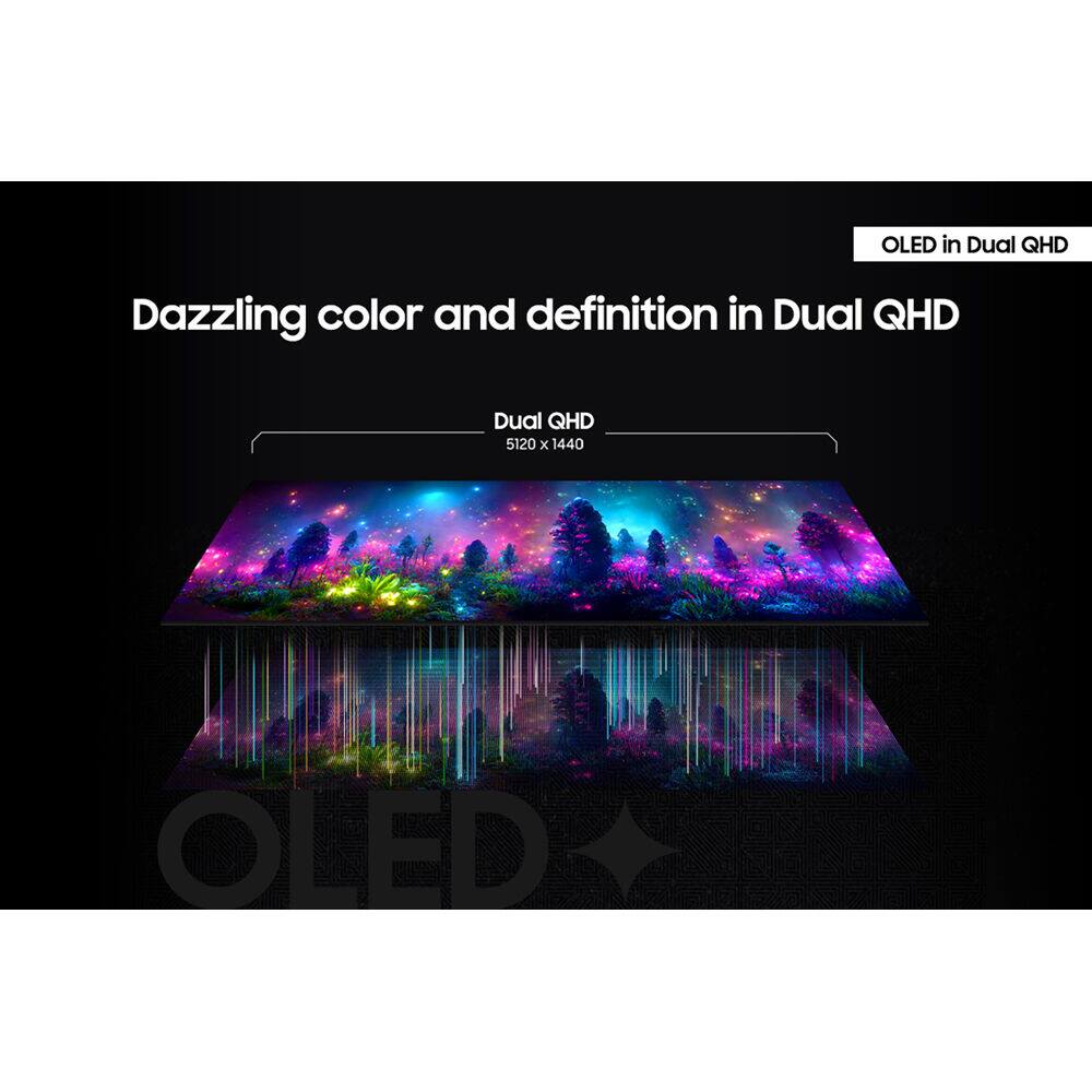 OLED in Dual QHD  
Dazzling color and definition in Dual QHD  
Dual QHD  
5120 x 1440