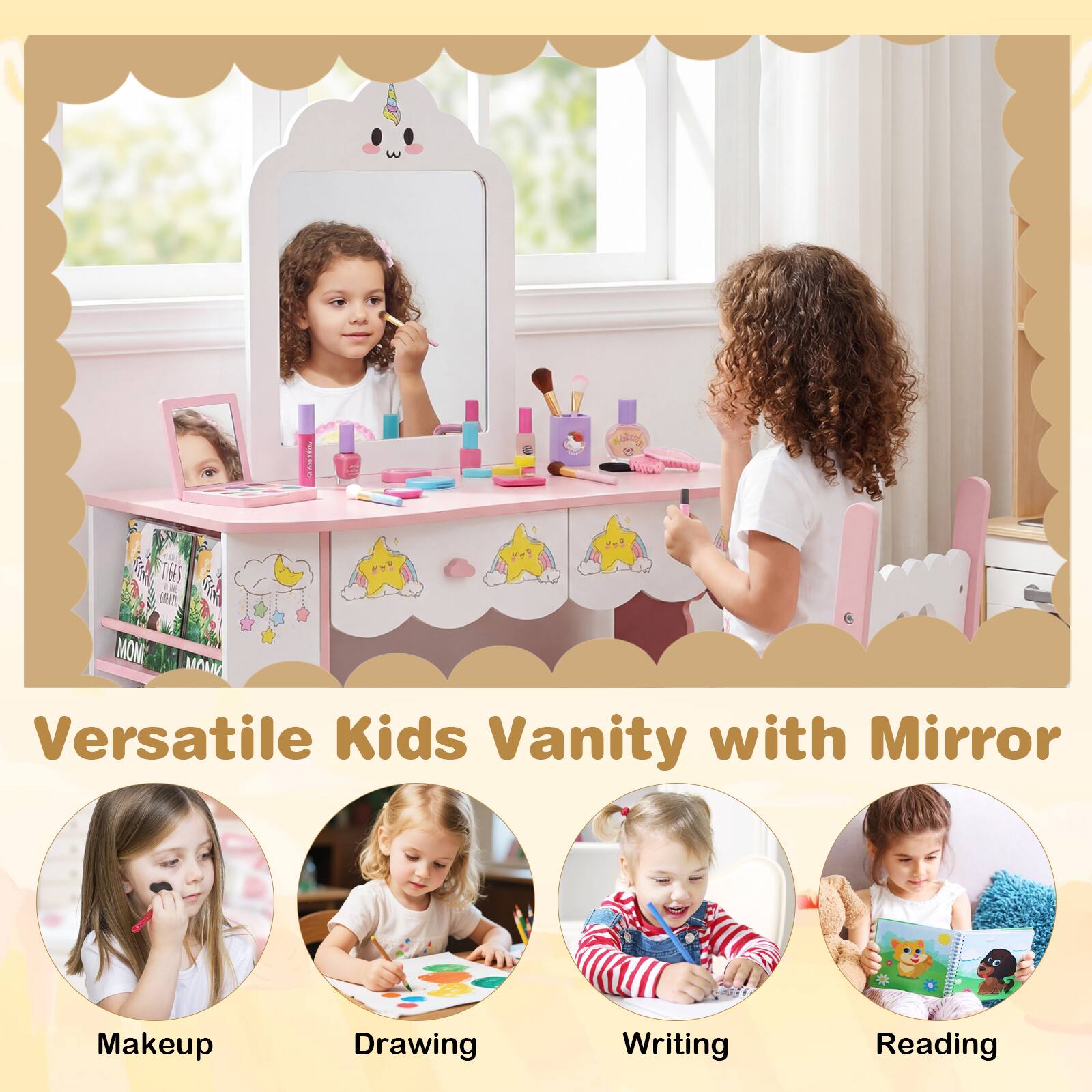 Versatile Kids Vanity with Mirror