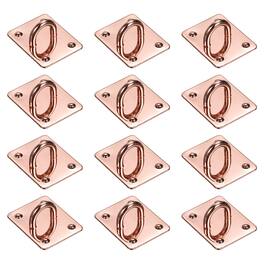 Unique Bargains - Metal Phone Charm Hook 1.1", 12pcs Adhesive Square Shaped Finger Grip for Smartphones Keychain Tablet Case Accessories - Rose Gold
