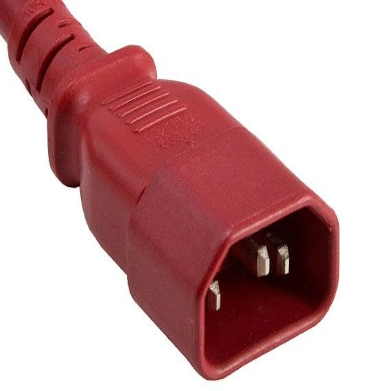 Left. Sanoxy - SANOXY Cables and Adapters; 8ft 14 AWG 15A 250V Power Cord (IEC320 C14 to IEC320 C15), Red - Red.