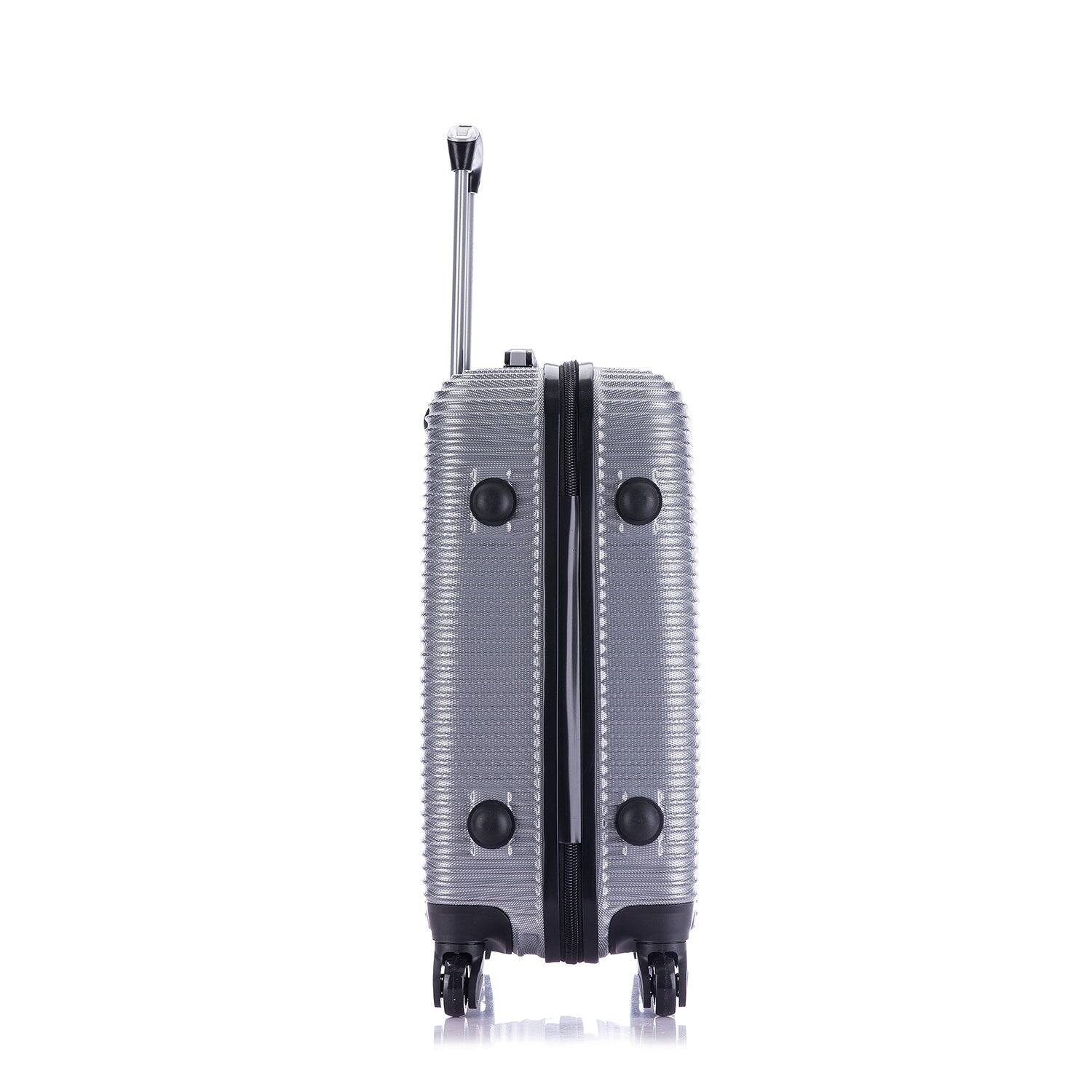 Alt View 3. InUSA - Royal lightweight hardside Spinner Luggage 20" carry-on - SILVER.
