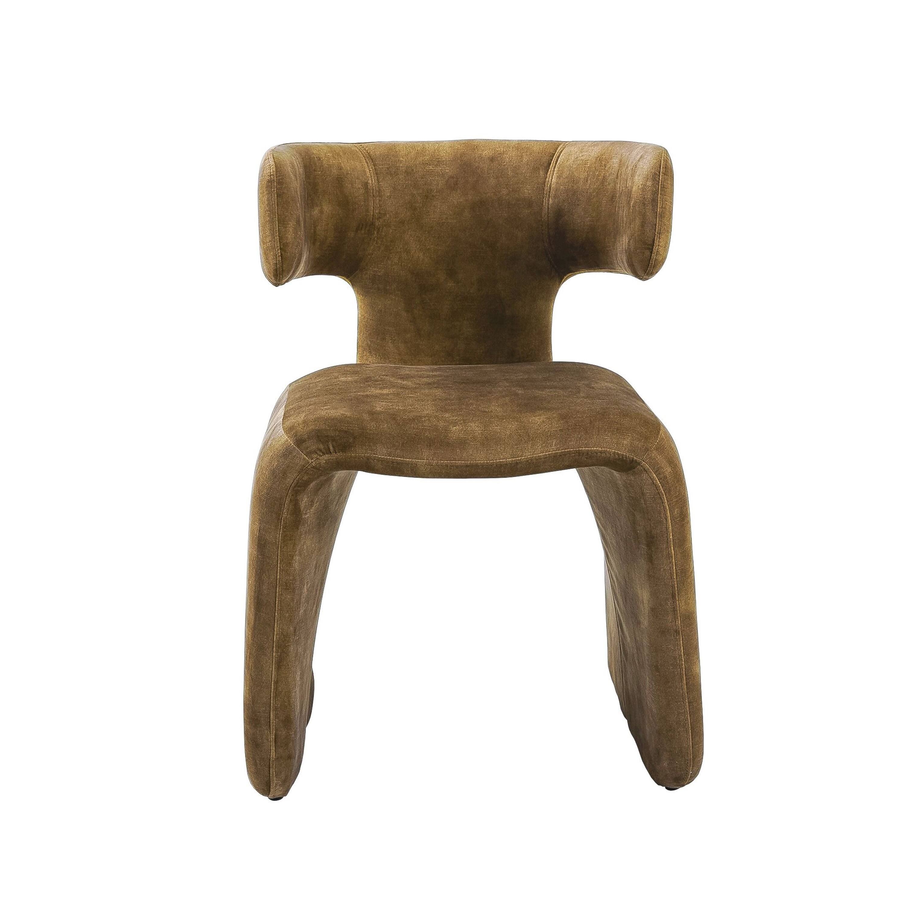 Angle. Manhattan Lane - Cid Fiu 22 Inch Dining Chair, Curved Wingback,  Textured Polyester - Brown.