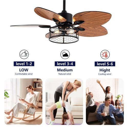level 1-2 LOW  
Comfortable wind  
level 3-4 Medium  
Natural wind  
level 5-6 High  
Cooling wind