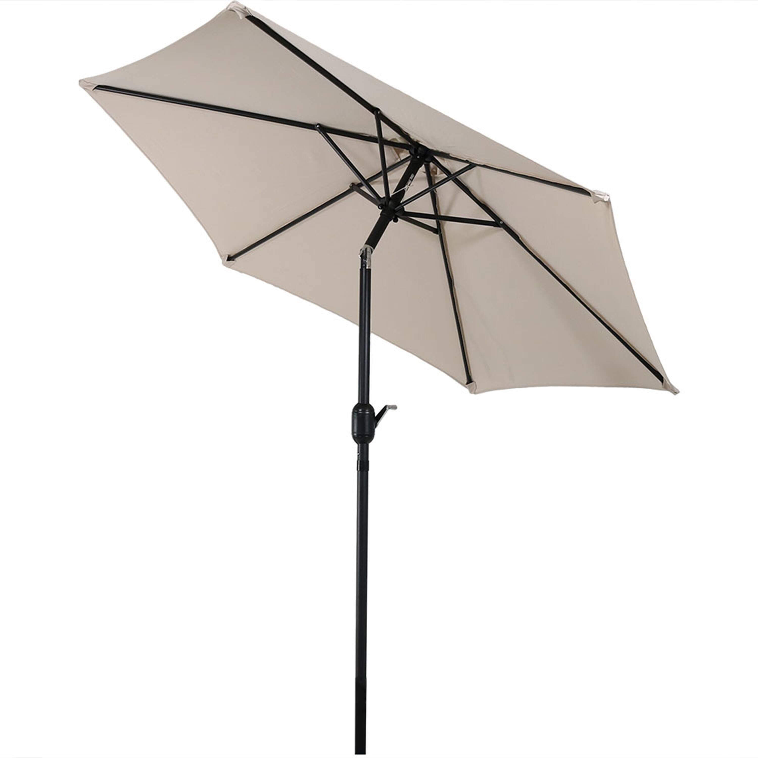 Alt View 9. Sunnydaze - 7.5 ft Aluminum Patio Umbrella with Tilt and Crank - Beige.