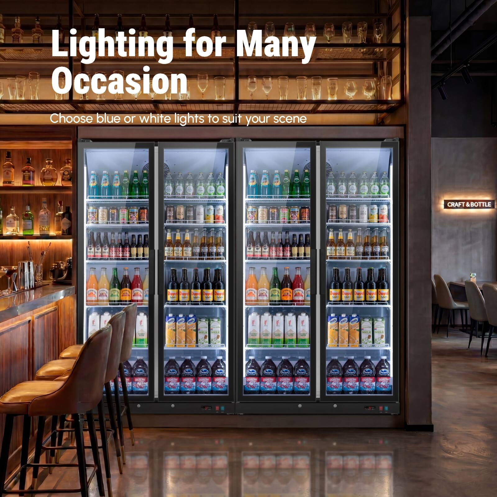Lighting for Many Occasion  
Choose blue or white lights to suit your scene  
CRAFT & BOTTLE