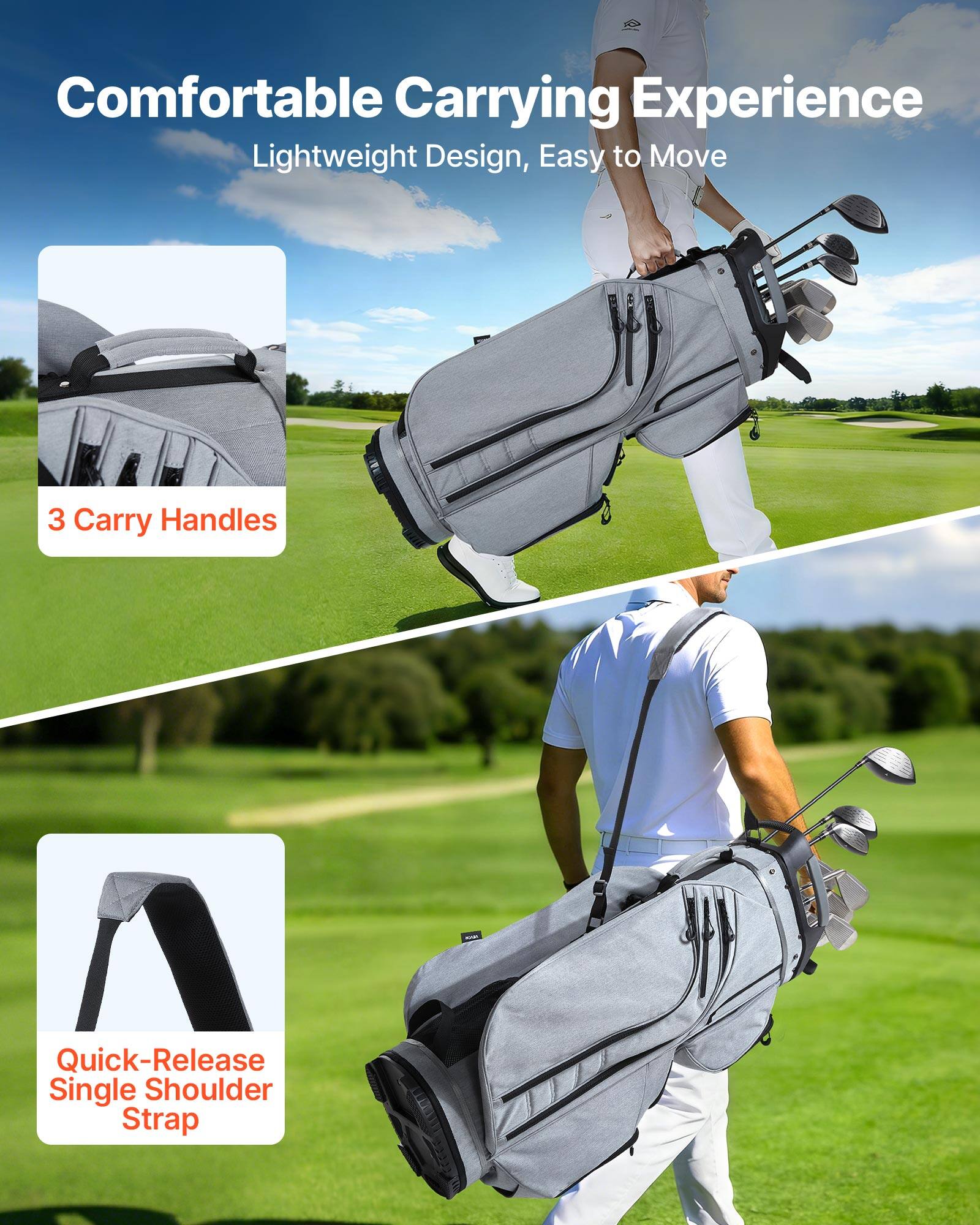 Comfortable Carrying Experience  
Lightweight Design, Easy to Move  

3 Carry Handles  

Quick-Release Single Shoulder Strap