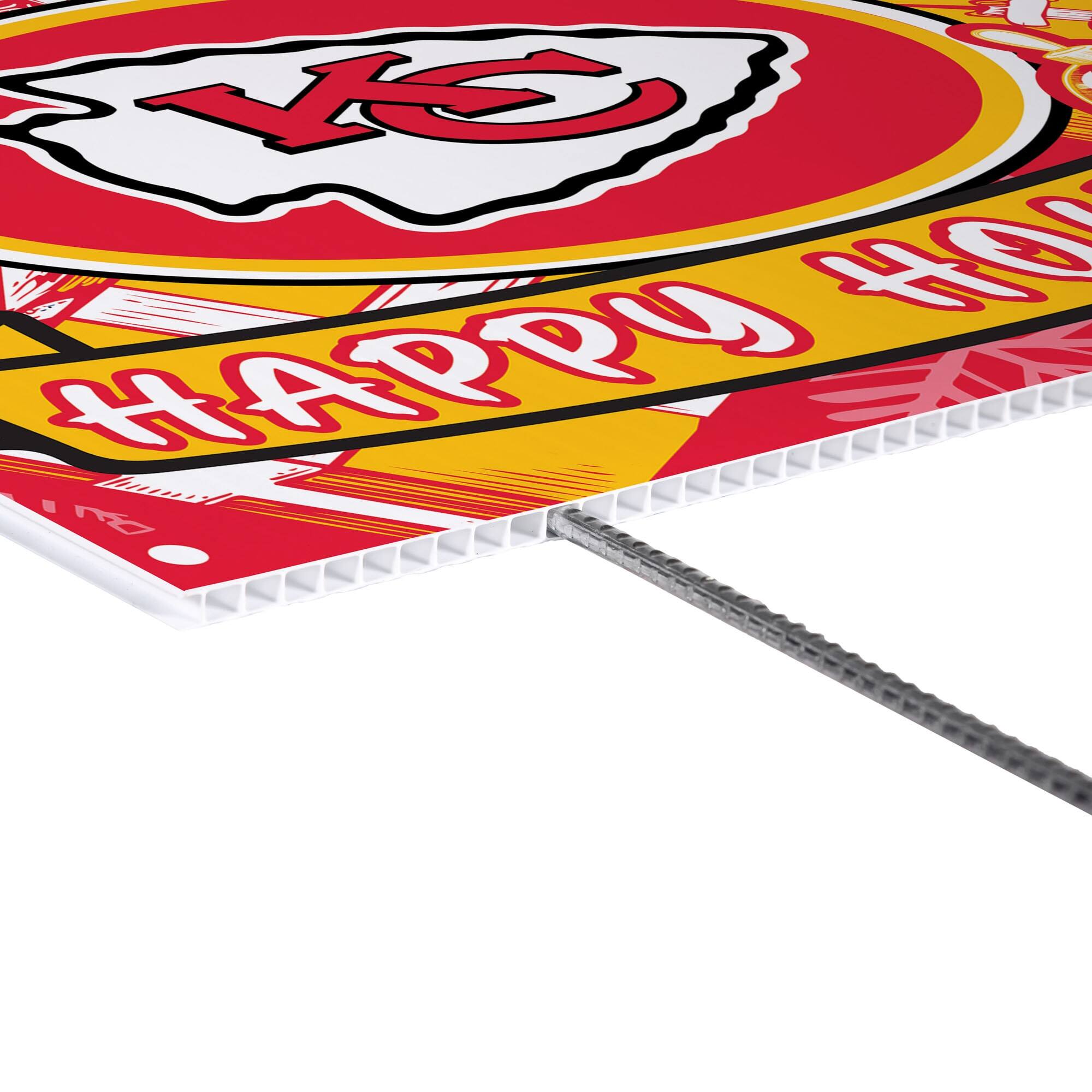 Alt View 2. Evergreen Enterprises - Kansas City Chiefs 24" x 18" Happy Holidays Christmas Outdoor Staked Yard Sign - Multicolor.