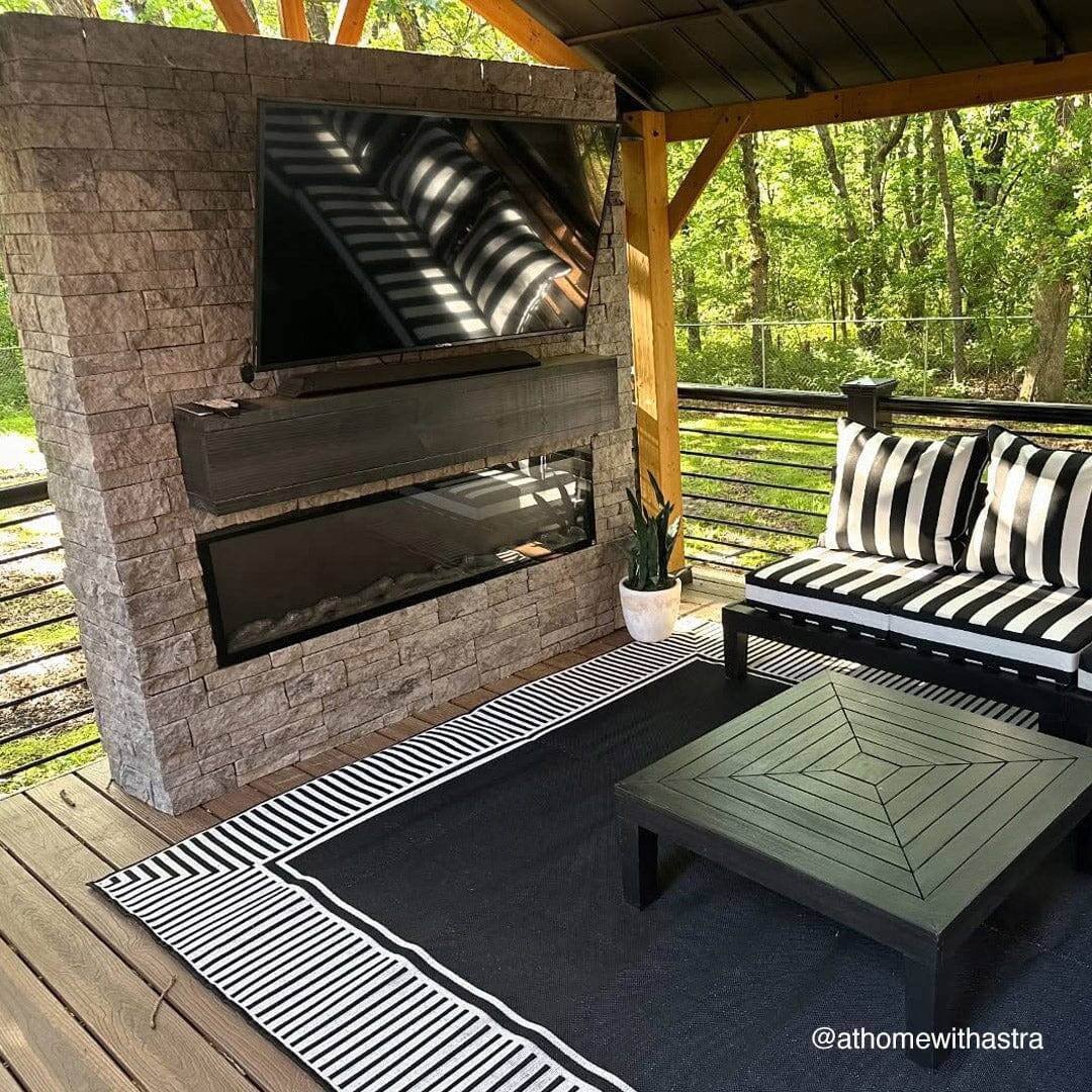 Alt View 6. Touchstone Home Products - 60 in. Wall Mounted Recessed Sideline Elite Outdoor Smart Electric Fireplace - Black.