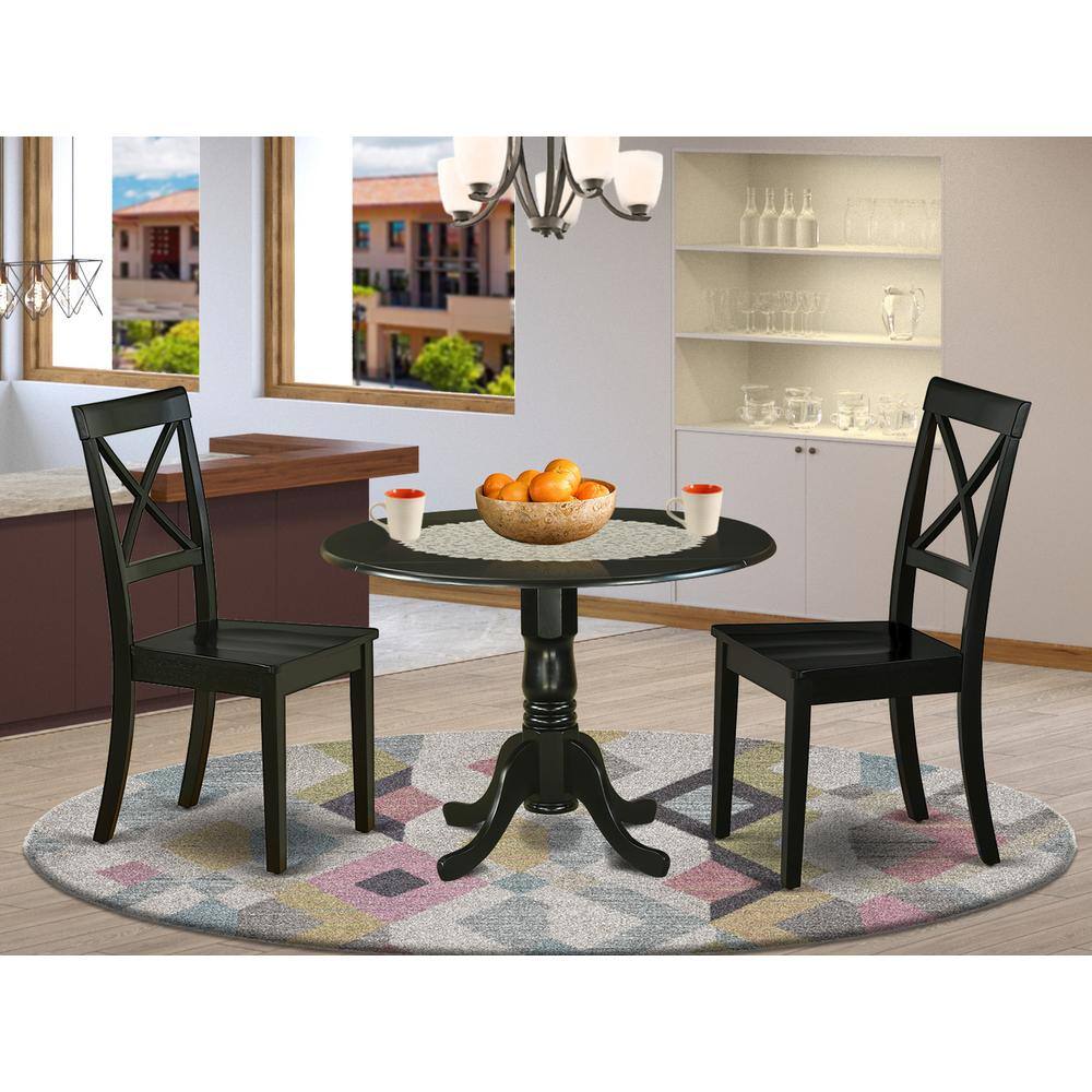 Left. East West Furniture - Dining Room Set Black - Brown.