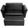 Front. Costway - Costway Black Kids Sofa Armrest Chair Couch Lounge Children Birthday Gift w/ Ottoman - Black.