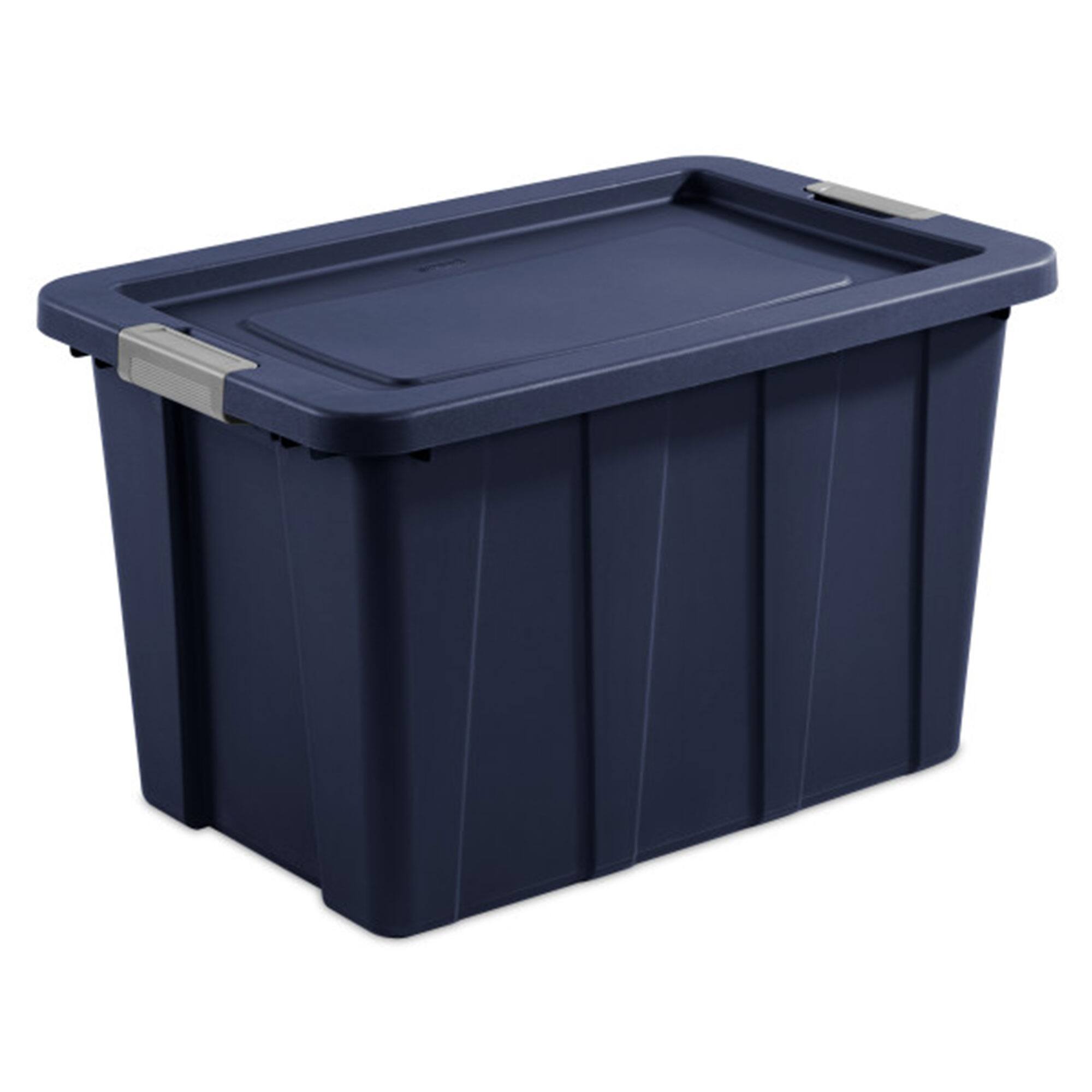 Alt View 3. Sterilite - Sterilite Tuff1 30 Gallon Plastic Storage Tote Bin w/Latching Lid, Blue (4 Pack) - Dark indigo.