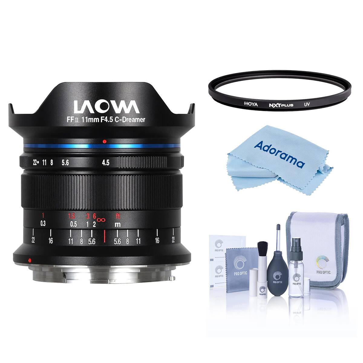 22. 11  
LAOW FF II 11mm F4.5 C-Dreamer  
8 5.6 4.5  
HOYA NXTPLUS UV Adorama  
| 22  
1 0.3  
| 16  
1.5 0.5 I I 11 8  
3 6 8 1 2 I 5.6  
ft m I 5.6  
I 8  
I 11  
I 16  
22  
PRO-OPIC  
PROOPTIC  
PRO OPTIC  
PRO OPTIC  
PROOPTIC