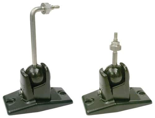 OmniMount - Wall Mount for Most Mini Speakers Up to 5 Lbs. - Black - Larger Front