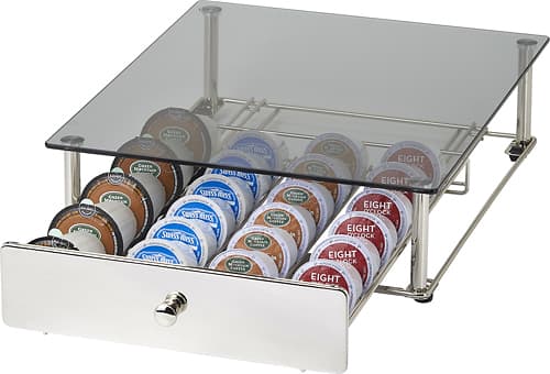 Nifty - Keurig Brewed 2.0 Glass-Top Drawer - Glass/Nickel - Angle