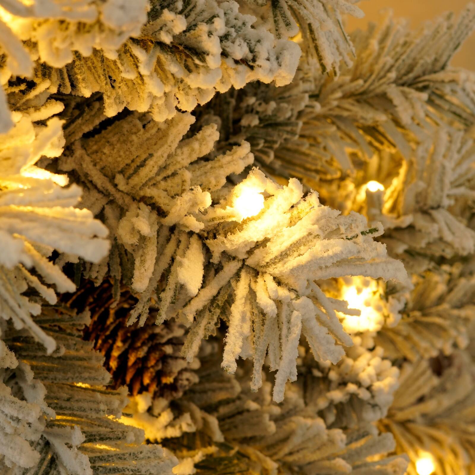 Alt View 9. Ecooso - Pre-lit Xmas Tree Artificial Christmas 4-Piece Set,Garland, Wreath and Set of 2 Entrance Trees X-mas with LED Lights - Green.