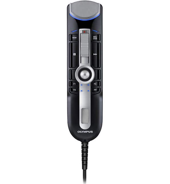 OM System - RM-4110S USB Speech Recognition Microphone with Advanced Noise Cancellation and Antimicrobial Design for Professionals - Black