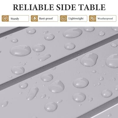 RELIABLE SIDE TABLE

Sturdy
Rust-proof
Lightweight
Weatherproof