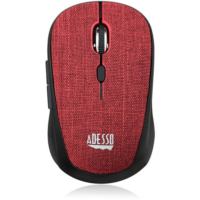Adesso - iMouse S80R - Wireless Fabric Optical Mini Mouse - Optical - Wireless - Radio Frequency - 2.40 GHz - Wireless - Red