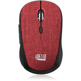 Adesso - iMouse S80R - Wireless Fabric Optical Mini Mouse - Optical - Wireless - Radio Frequency - 2.40 GHz - Wireless - Red
