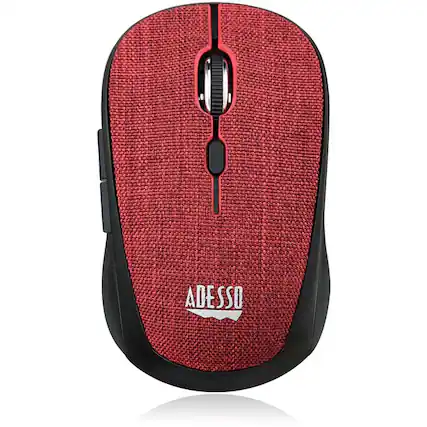 Front. Adesso - Adesso iMouse S80R - Wireless Fabric Optical Mini Mouse (Red) - Optical - Wireless - Radio Frequency - 2.40 GHz - Red - Red.