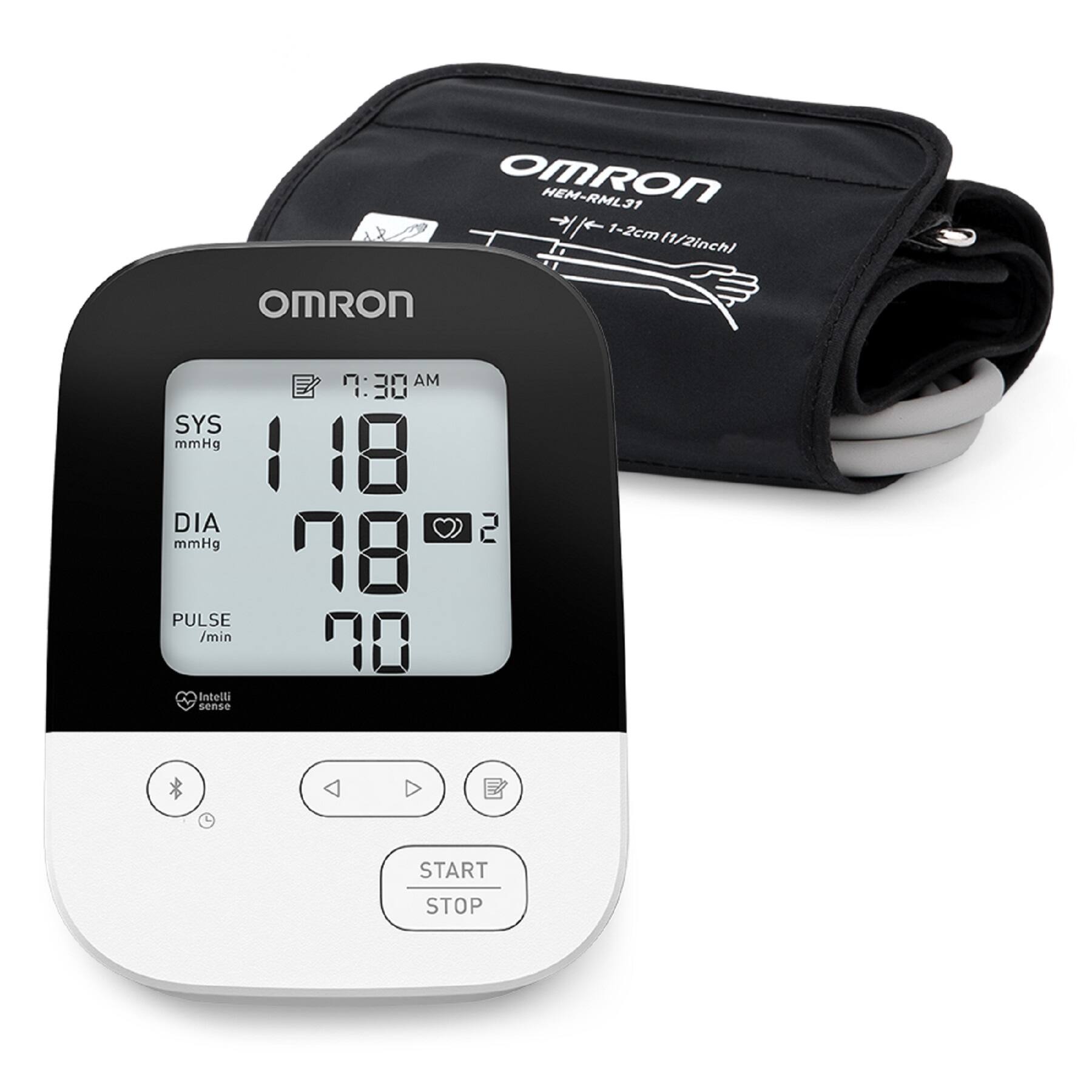 Alt View Zoom 11. Omron - 5 Series - Wireless Upper Arm Blood Pressure Monitor - White/Black.